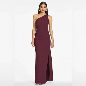Sachin & Babi CeCe 4-Way Crepe Gown in wine size 16W NWT